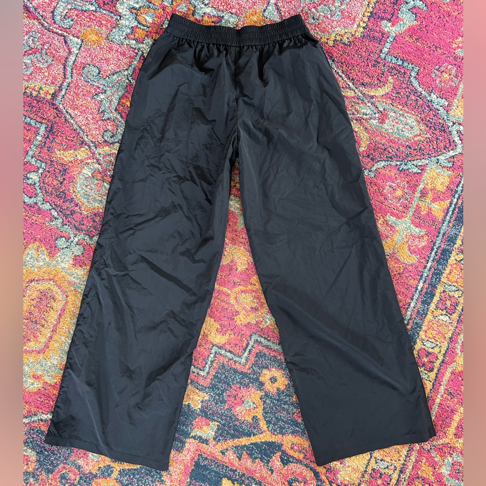 Open Edit | Women’s Black Wide Leg Elastic Waist Pull On Lined Krinkle Pants, S - Picture 3 of 13